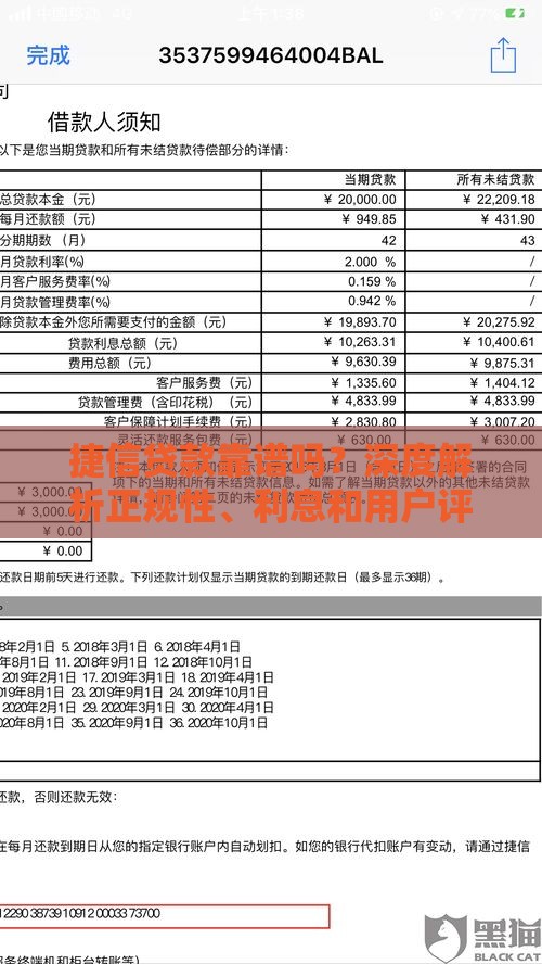 捷信贷款靠谱吗？深度解析正规性、利息和用户评价