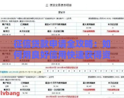 征信贷款申请全攻略：如何用良好信用快速获得资金