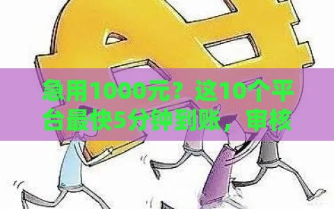急用1000元？这10个平台最快5分钟到账，审核简单门槛低