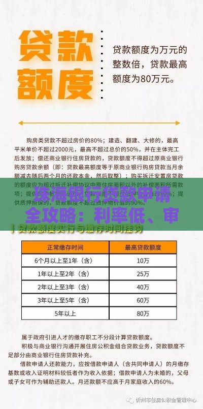 珠海银行贷款申请全攻略：利率低、审批快、流程透明