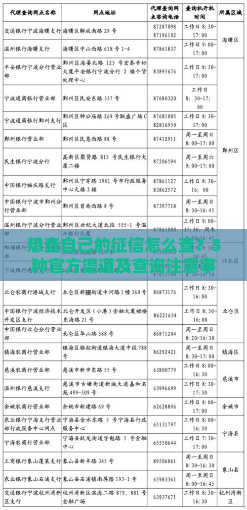 想查自己的征信怎么查？5种官方渠道及查询注意事项