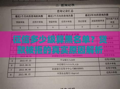 征信多少级算黑名单？贷款被拒的真实原因解析
