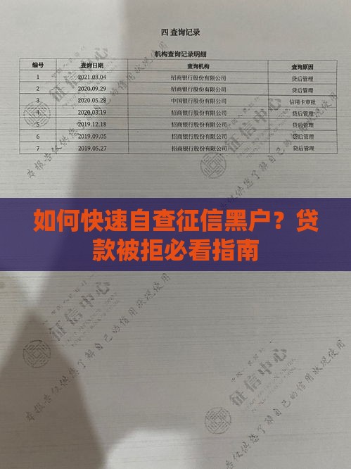 如何快速自查征信黑户？贷款被拒必看指南