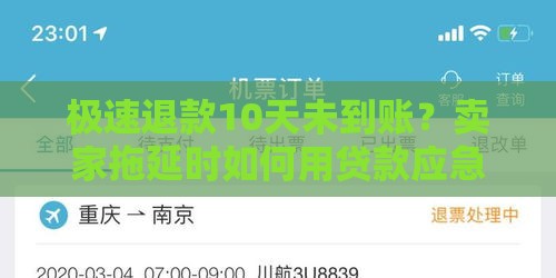 极速退款10天未到账？卖家拖延时如何用贷款应急