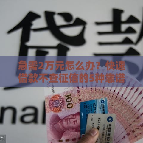 急需2万元怎么办？快速借款不查征信的5种靠谱方法