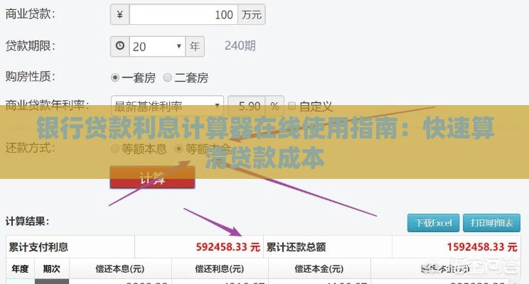银行贷款利息计算器在线使用指南：快速算清贷款成本