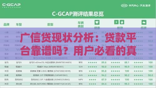 广信贷现状分析：贷款平台靠谱吗？用户必看的真实评测