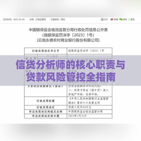 信贷分析师的核心职责与贷款风险管控全指南