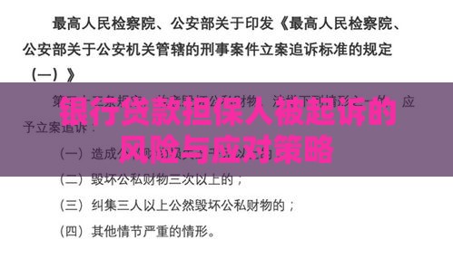 银行贷款担保人被起诉的风险与应对策略