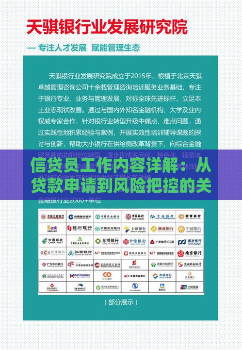 信贷员工作内容详解：从贷款申请到风险把控的关键职责
