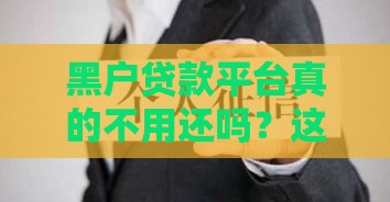 黑户贷款平台真的不用还吗？这些后果你必须知道