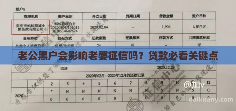 老公黑户会影响老婆征信吗？贷款必看关键点