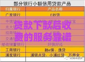 贷款下款后收费的服务靠谱吗？真实情况揭秘