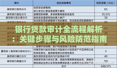 银行贷款审计全流程解析：关键步骤与风险防范指南
