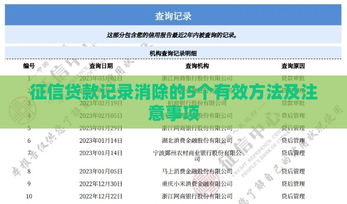 征信贷款记录消除的5个有效方法及注意事项