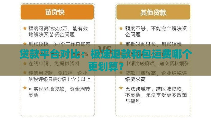 贷款平台对比：极速退款和包运费哪个更划算？