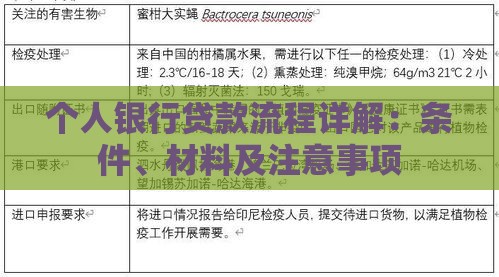 个人银行贷款流程详解：条件、材料及注意事项