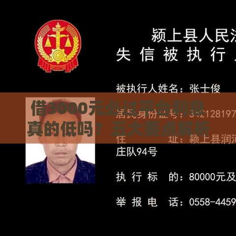 借3000元必过平台利息真的低吗？五大要点解析