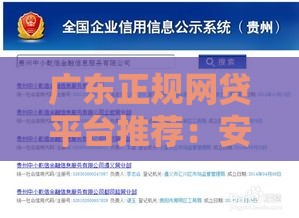 广东正规网贷平台推荐：安全可靠的借款渠道盘点