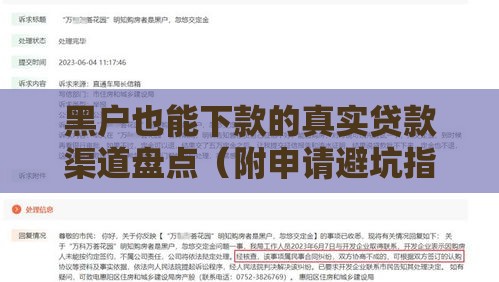 黑户也能下款的真实贷款渠道盘点（附申请避坑指南）