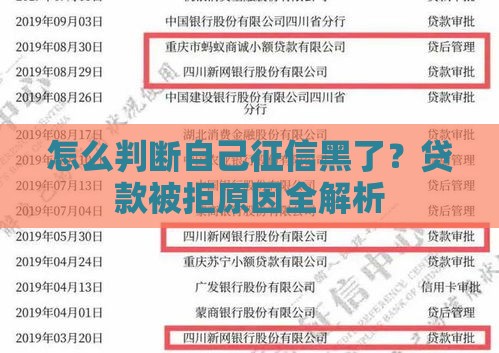 怎么判断自己征信黑了？贷款被拒原因全解析