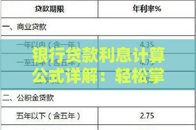 银行贷款利息计算公式详解：轻松掌握还款金额计算技巧