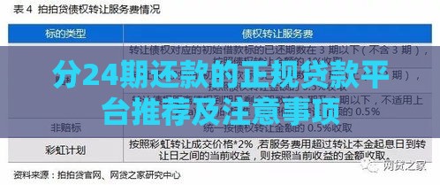 分24期还款的正规贷款平台推荐及注意事项