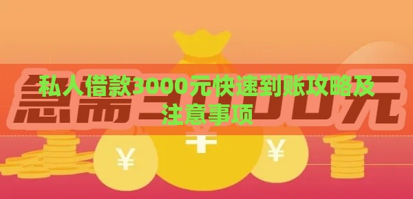 私人借款3000元快速到账攻略及注意事项