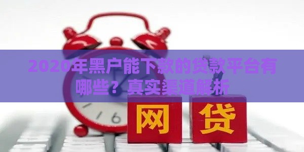 2020年黑户能下款的贷款平台有哪些？真实渠道解析