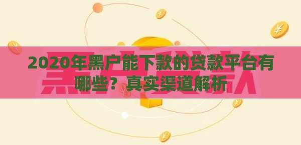 2020年黑户能下款的贷款平台有哪些？真实渠道解析