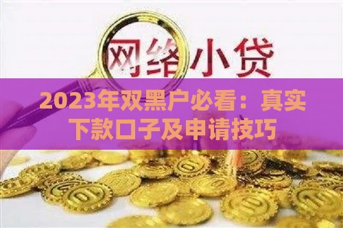 2023年双黑户必看：真实下款口子及申请技巧