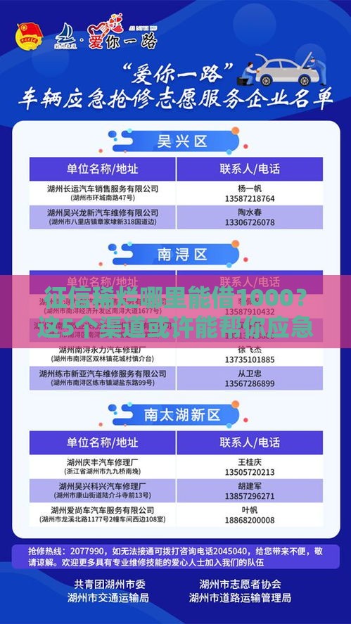 征信稀烂哪里能借1000？这5个渠道或许能帮你应急