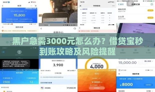 黑户急需3000元怎么办？借贷宝秒到账攻略及风险提醒