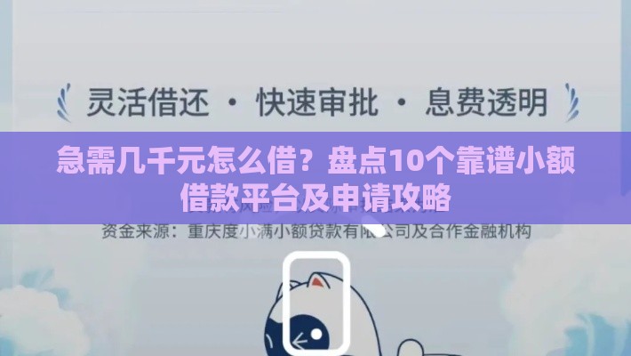 急需几千元怎么借？盘点10个靠谱小额借款平台及申请攻略