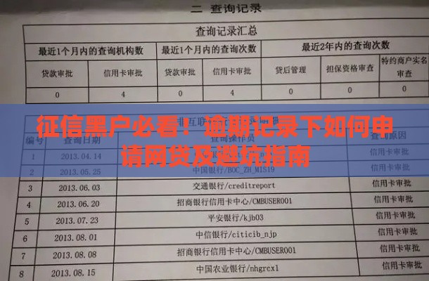 征信黑户必看！逾期记录下如何申请网贷及避坑指南