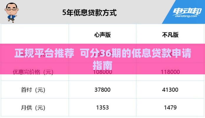 正规平台推荐  可分36期的低息贷款申请指南