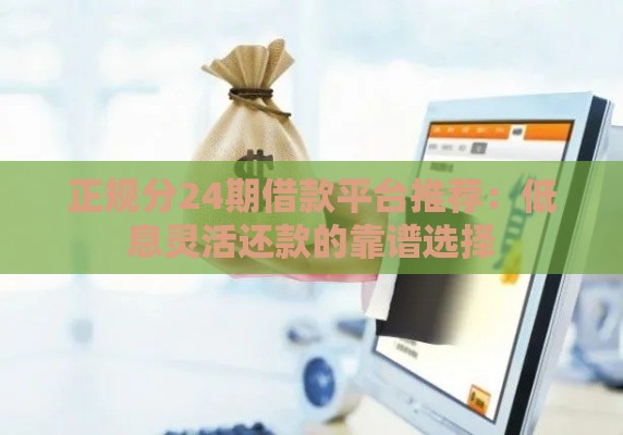 正规分24期借款平台推荐：低息灵活还款的靠谱选择