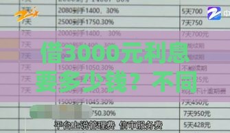 借3000元利息要多少钱？不同贷款渠道利息对比及省钱技巧