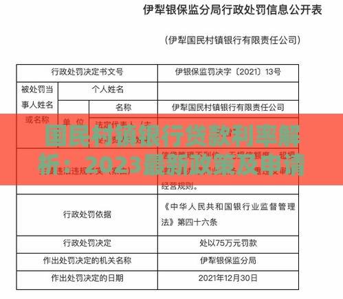 国民村镇银行贷款利率解析：2023最新政策及申请指南