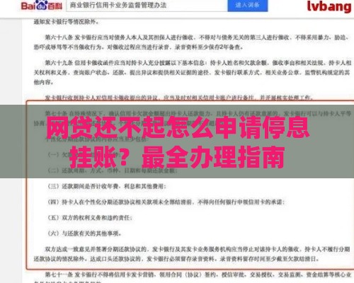网贷还不起怎么申请停息挂账？最全办理指南
