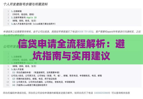 信贷申请全流程解析：避坑指南与实用建议