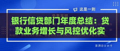 银行信贷部门年度总结：贷款业务增长与风控优化实践