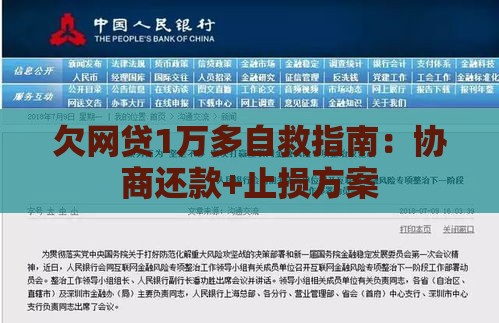 欠网贷1万多自救指南：协商还款+止损方案