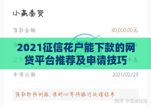 2021征信花户能下款的网贷平台推荐及申请技巧