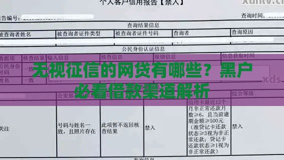 无视征信的网贷有哪些?黑户必看借款渠道解析 无视征信的网贷有哪些?黑户必看借款渠道解析