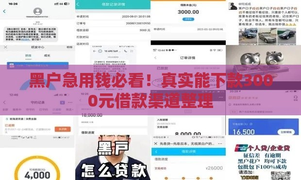 黑户急用钱必看！真实能下款3000元借款渠道整理