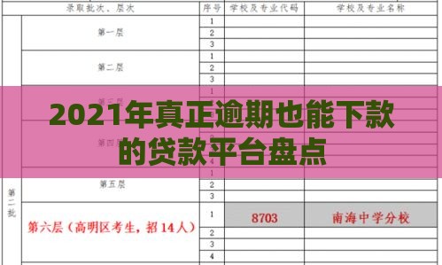 2021年真正逾期也能下款的贷款平台盘点