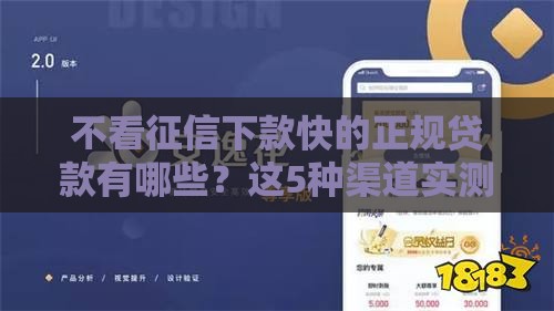 不看征信下款快的正规贷款有哪些？这5种渠道实测有效