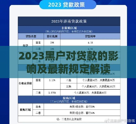 2023黑户对贷款的影响及最新规定解读