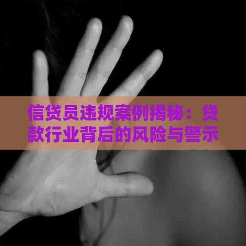 信贷员违规案例揭秘：贷款行业背后的风险与警示